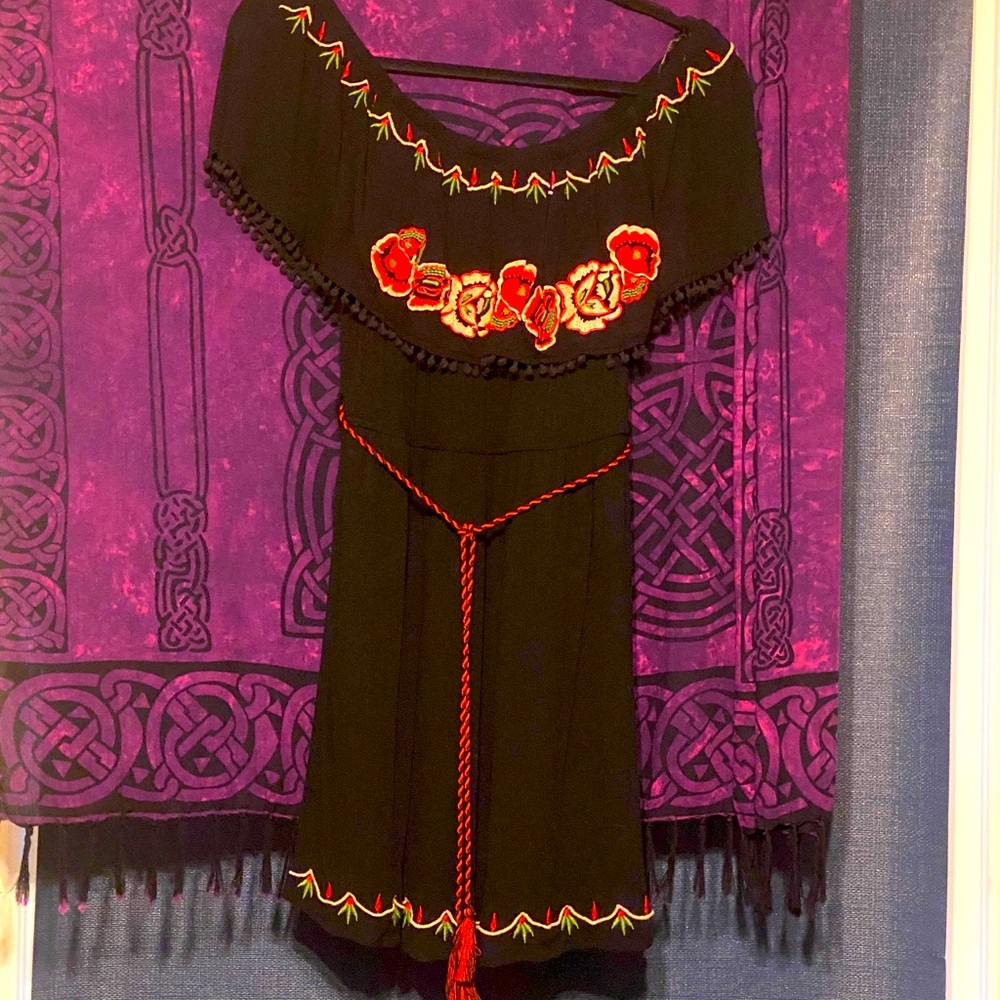 Peasant-style mini dress